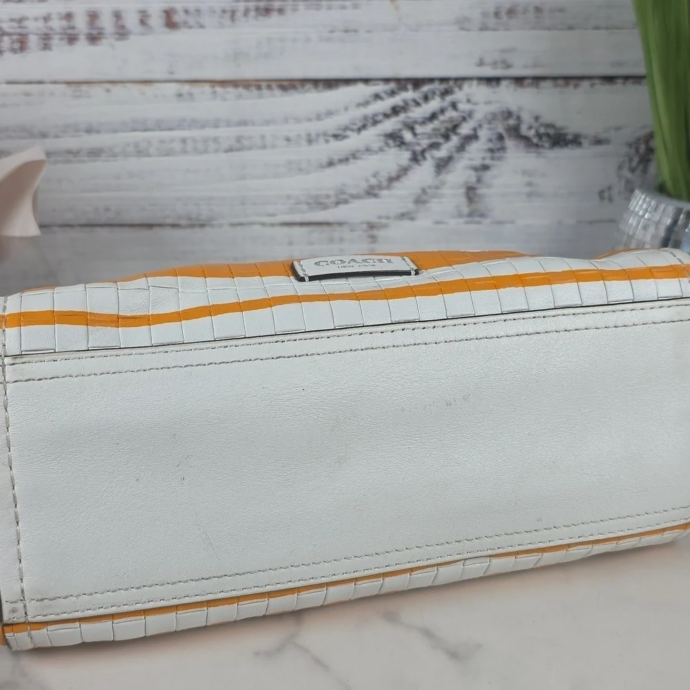 COACH BLEECKER MINI‎ CROSSBODY SHOULDER BAG RILEY CARRYALL MANDARIN WHITE PURSE